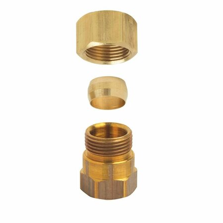 Thrifco Plumbing #66-C 1/2 Inch x 3/8 Inch Lead-Free Brass Compression FIP Adapt 4401083